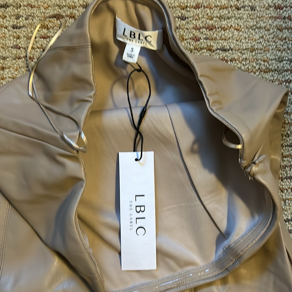LBLC Vegan Leather strapless dress sz Small - Picture 10 of 11
